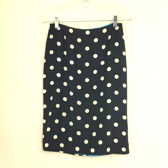 Cache Dresses & Skirts - CACHE• Black with white polka dots•side split•sz.0